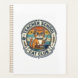 Teacher School Cat Cute Kitty Design - Teacher Sch Planner