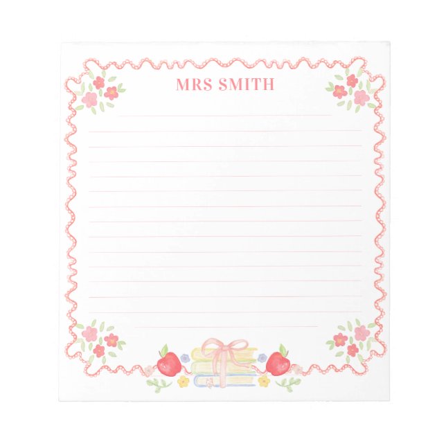 Teacher |  School Crest | Monogram Notepad (Front)