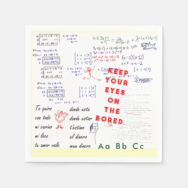 Teacher School Party Luncheon Napkins (Front)