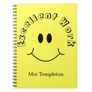 Teacher School Smiling Face Yellow Notebook