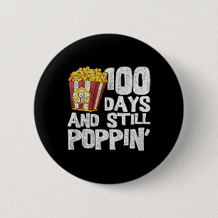 Teacher School Student Popcorn 100 Days Of School  6 Cm Round Badge