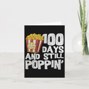 Teacher School Student Popcorn 100 Days Of School  Card