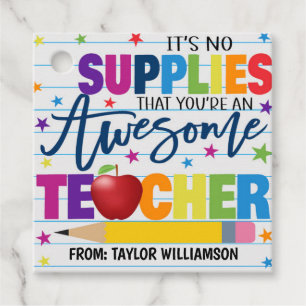 Teacher School Supply Appreciation Favour Tag