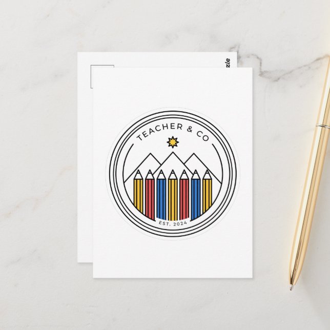  Teacher Shirt Design - Back To School Postcard (Front/Back In Situ)