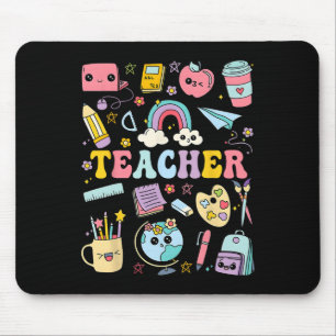 Teacher Shirt Groovy Teacher Back To School For Me Mouse Pad