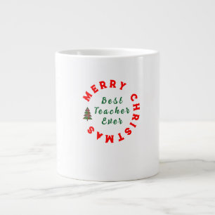 Teacher Simple Christmas Thank You Rainbow Gift Large Coffee Mug