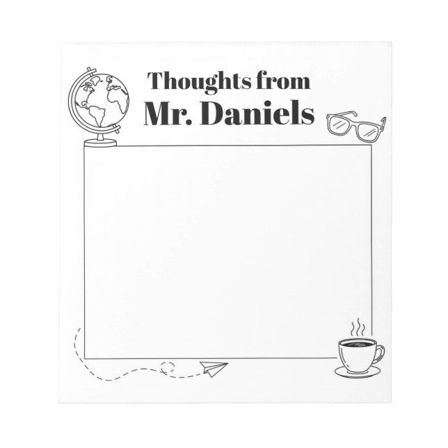 Teacher Simple Design Notepad Thoughts (Front)