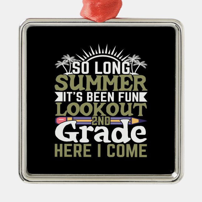 Teacher So Long Summer Metal Tree Decoration (Front)