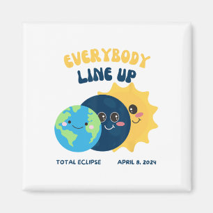 Teacher Solar Eclipse April 8 2024 Cute Earth Sun Magnet