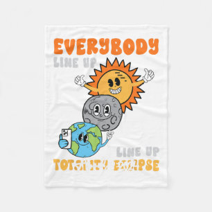 Teacher Solar Eclipse April 8 2024 Funny Cute Eart Fleece Blanket