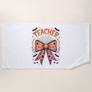 Teacher Spooky Halloween Beach Towel