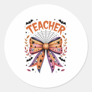 Teacher Spooky Halloween Classic Round Sticker