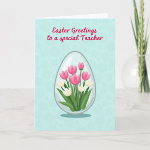 Teacher Spring Bouquet Easter Card