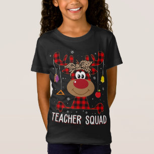 Teacher Squad Christmas Funny Reindeer Teacher Xma T-Shirt