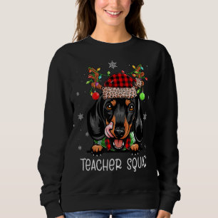 Teacher Squad Reindeer Dachshund Funny Teacher Chr Sweatshirt