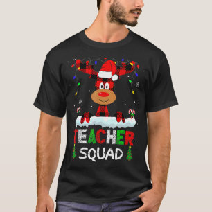 Teacher Squad Reindeer Teach school santa Christma T-Shirt