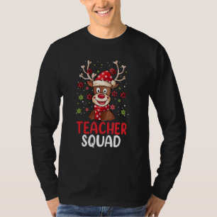 Teacher Squad Reindeer   Teacher Christmas Xmas Pa T-Shirt