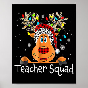 Teacher Squad Reindeer Teacher Christmas Xmas Poster