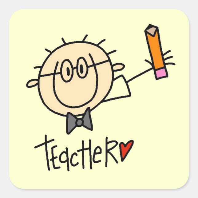 Teacher Square Sticker (Front)
