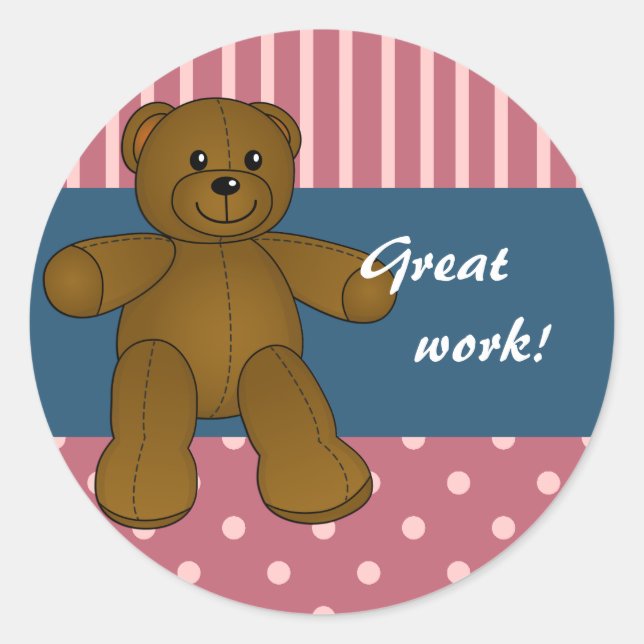 Teacher Sticker with cute teddy bear (Front)