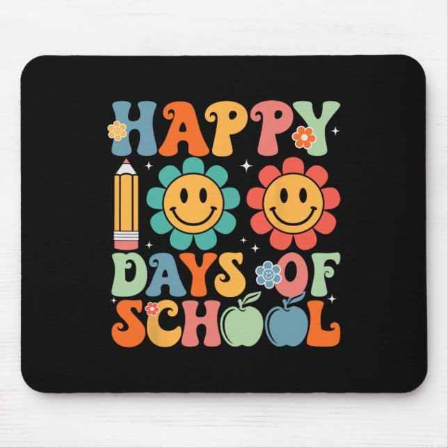 Teacher Student 100th Day Of School Happy 100 Days Mouse Pad (Front)