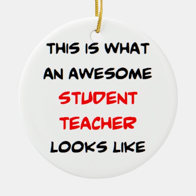 teacher student, awesome ceramic tree decoration (Front)