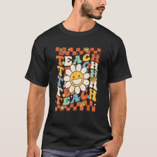 Teacher Student Back To School Cute Flower Groovy T-Shirt