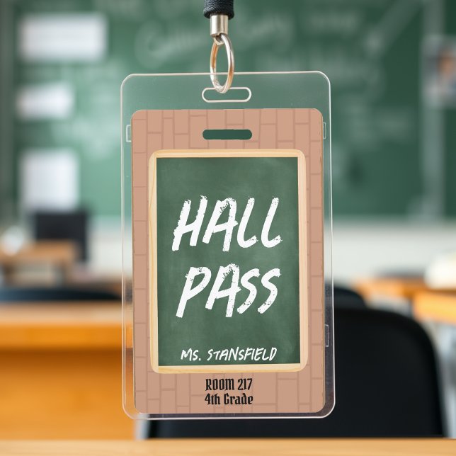 Teacher Student Bathroom Hall Pass Chalkboard ID Badge (Teacher Student Bathroom Hall Pass Chalkboard Badge
)