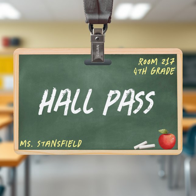 Teacher Student Bathroom Hall Pass Chalkboard ID Badge (Teacher Student Bathroom Hall Pass Chalkboard Badge
)
