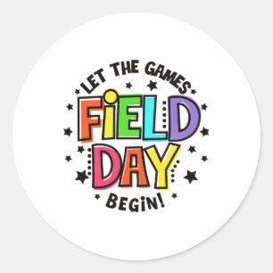 Teacher Student Field Day Let The Games Begin Fiel Classic Round Sticker