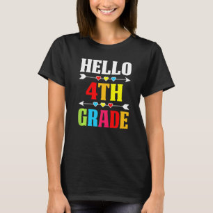 Teacher Student Hello 4th Grade  Back To School T-Shirt