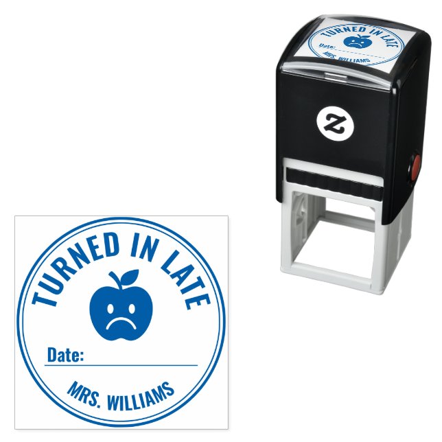 Teacher Student Late Feedback Sad Face Self-inking Stamp (In Situ)