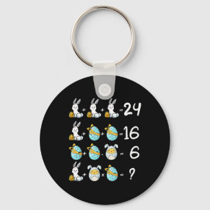 Teacher Student Math Operations Quiz Easter Chicke Key Ring