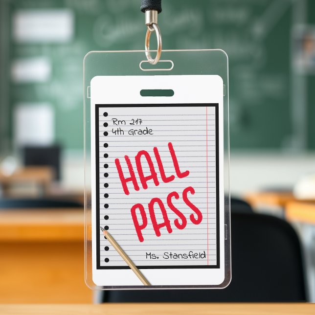 Teacher Student Paper Classroom Bathroom Hall Pass ID Badge (Teacher Student Paper Classroom Bathroom Hall Pass Badge
)