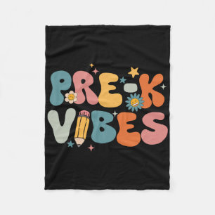 Teacher Student Pre-k Vibes Pre Kindergarten Team  Fleece Blanket