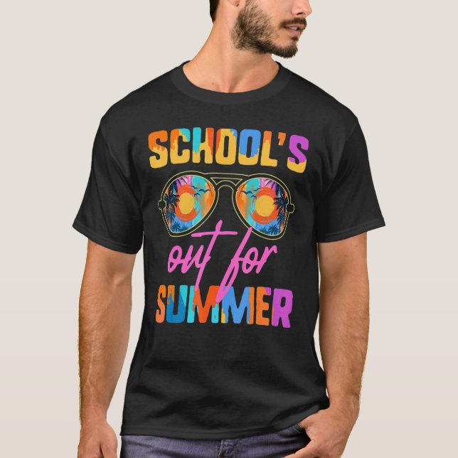 Teacher Student Vacation School's Out For Summer V T-Shirt (Front)