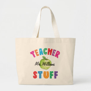 Teacher Stuff Green Apple Tote Bag