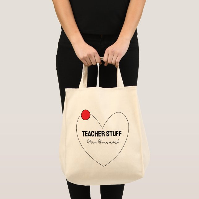 Teacher Stuff Teacher Name Teacher Appreciation Tote Bag (Front (Product))