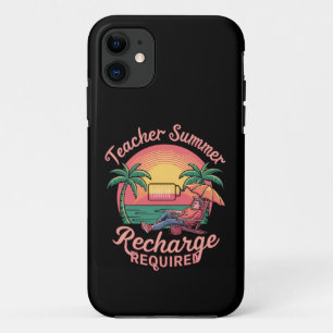 Teacher Summer Recharge Required Last Day School Case-Mate iPhone Case