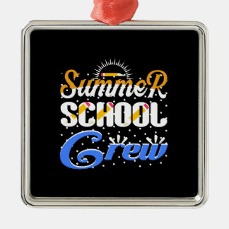 Teacher Summer School Crew Metal Tree Decoration