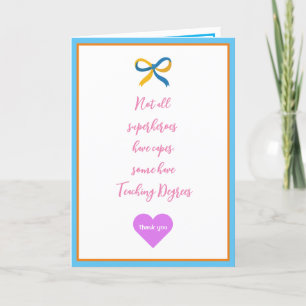 Teacher Super Hero Thank you card