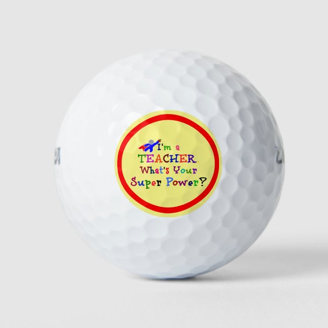 Teacher Superhero Golf Balls (Front)