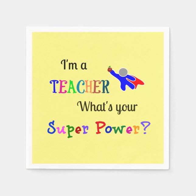 Teacher Superhero Napkin (Front)