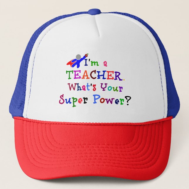 Teacher Superhero, popular design, Trucker Hat (Front)