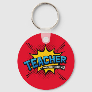 Teacher & Superhero - School End of Term Gift Key Ring