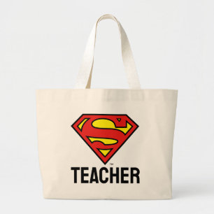 Teacher Superman S-Shield   Superman Logo Large Tote Bag