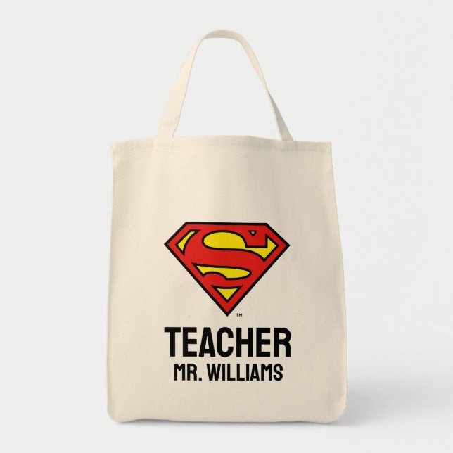 Teacher Superman S-Shield | Superman Logo Tote Bag (Front)