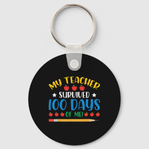 Teacher Survived 100 Days Of Me Fun 100 Days Of Sc Key Ring
