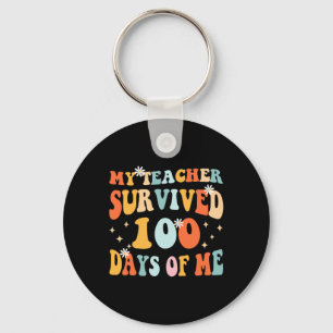 Teacher Survived 100 Days Of Me Fun 100 School Day Key Ring