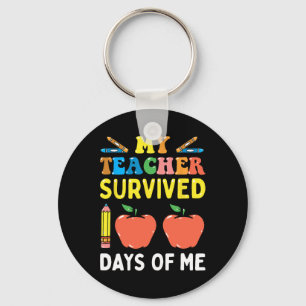 Teacher Survived 100 Days Of Me Fun School  Key Ring